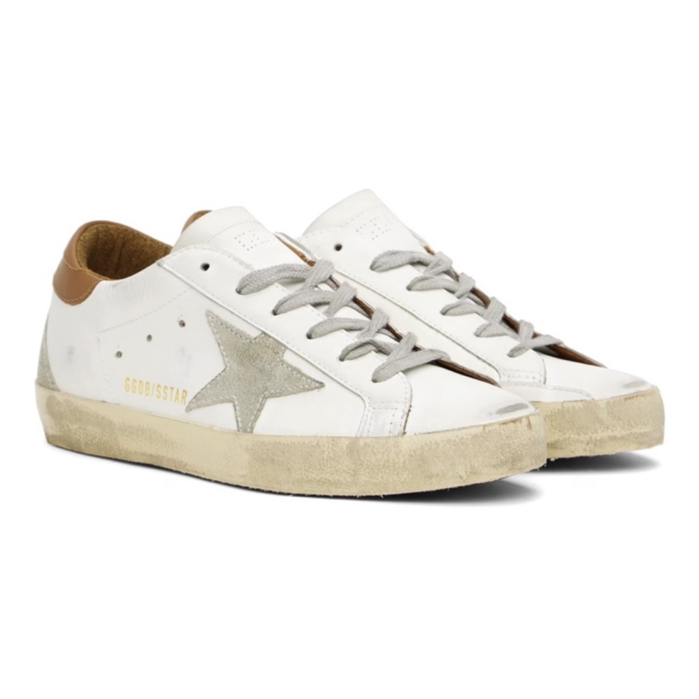 White and Gray Star Sneakers